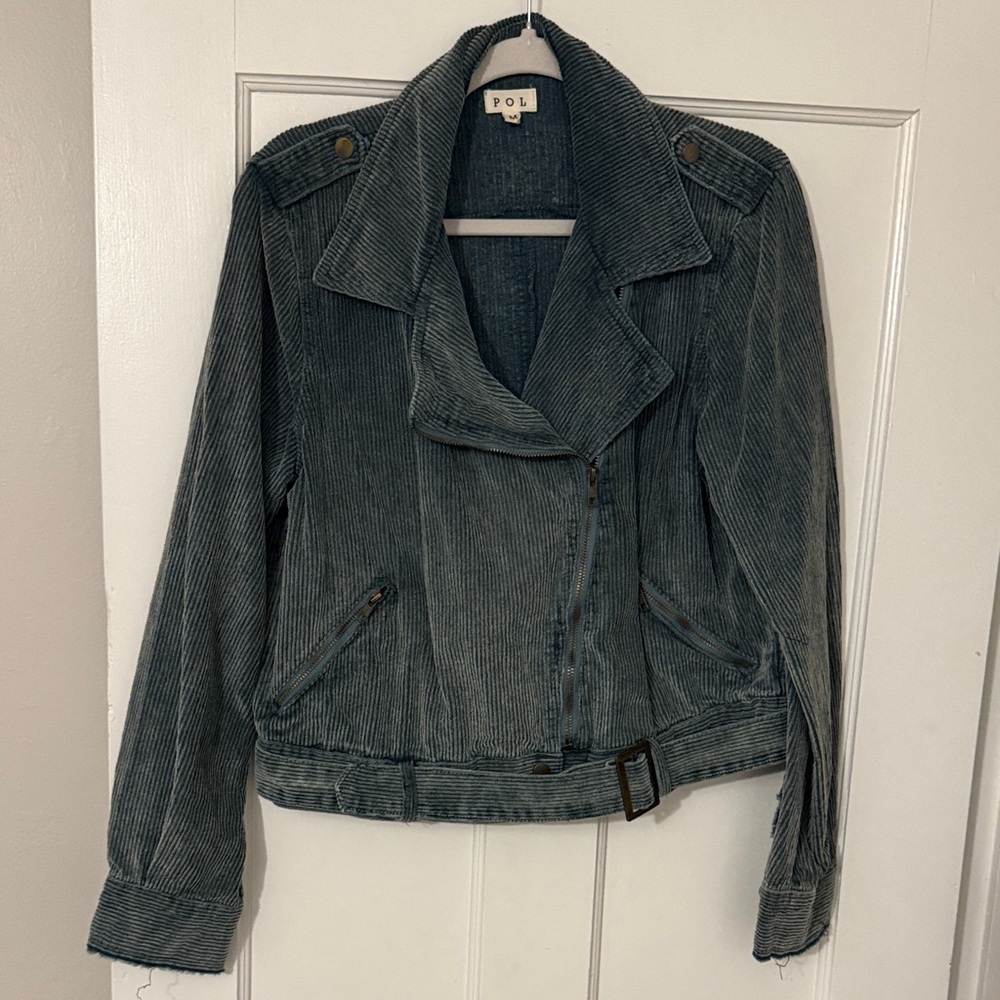 POL Women's Denim Blue Corduroy Jacket